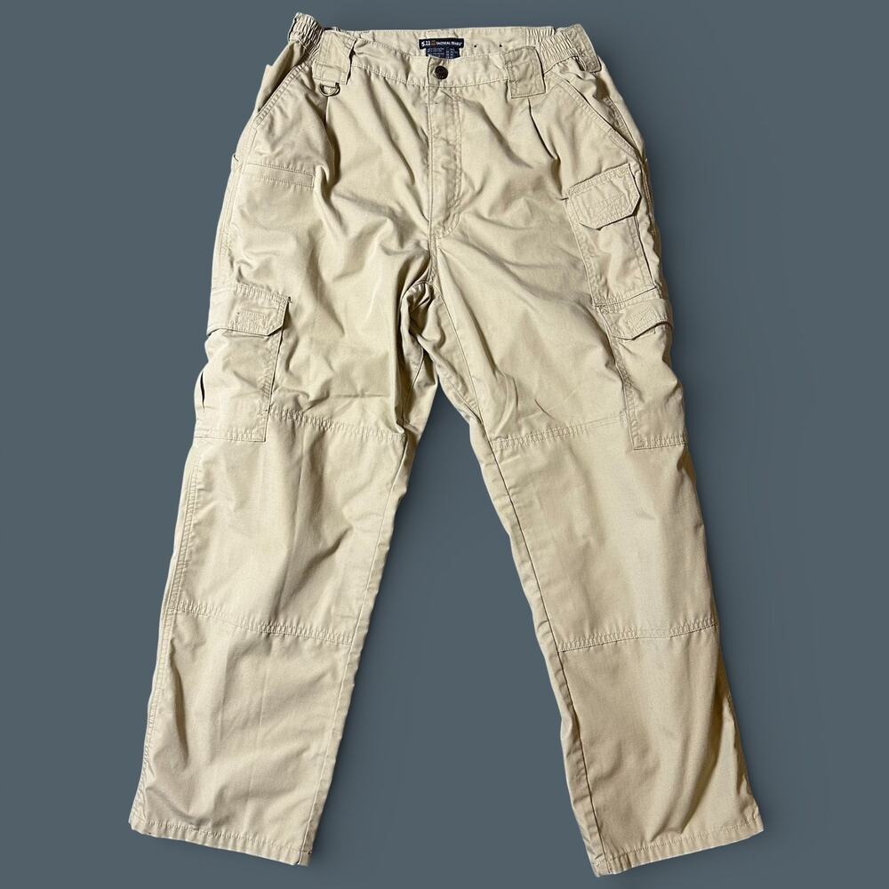 5.11 Tactical Taclite Pro Pants Mens Actual Size 33x29 Beige Tan Ripstop Cargo